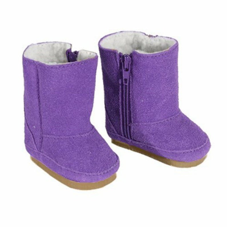 Boots / Winter / Purple / Suede / Fur lining / fits American | Etsy