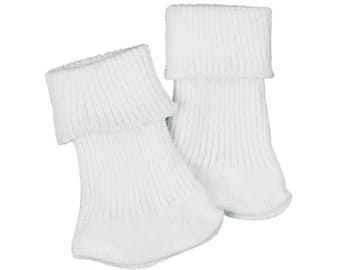 White ankle socks, ribbed, fits 18" American Girl or similar size dolls