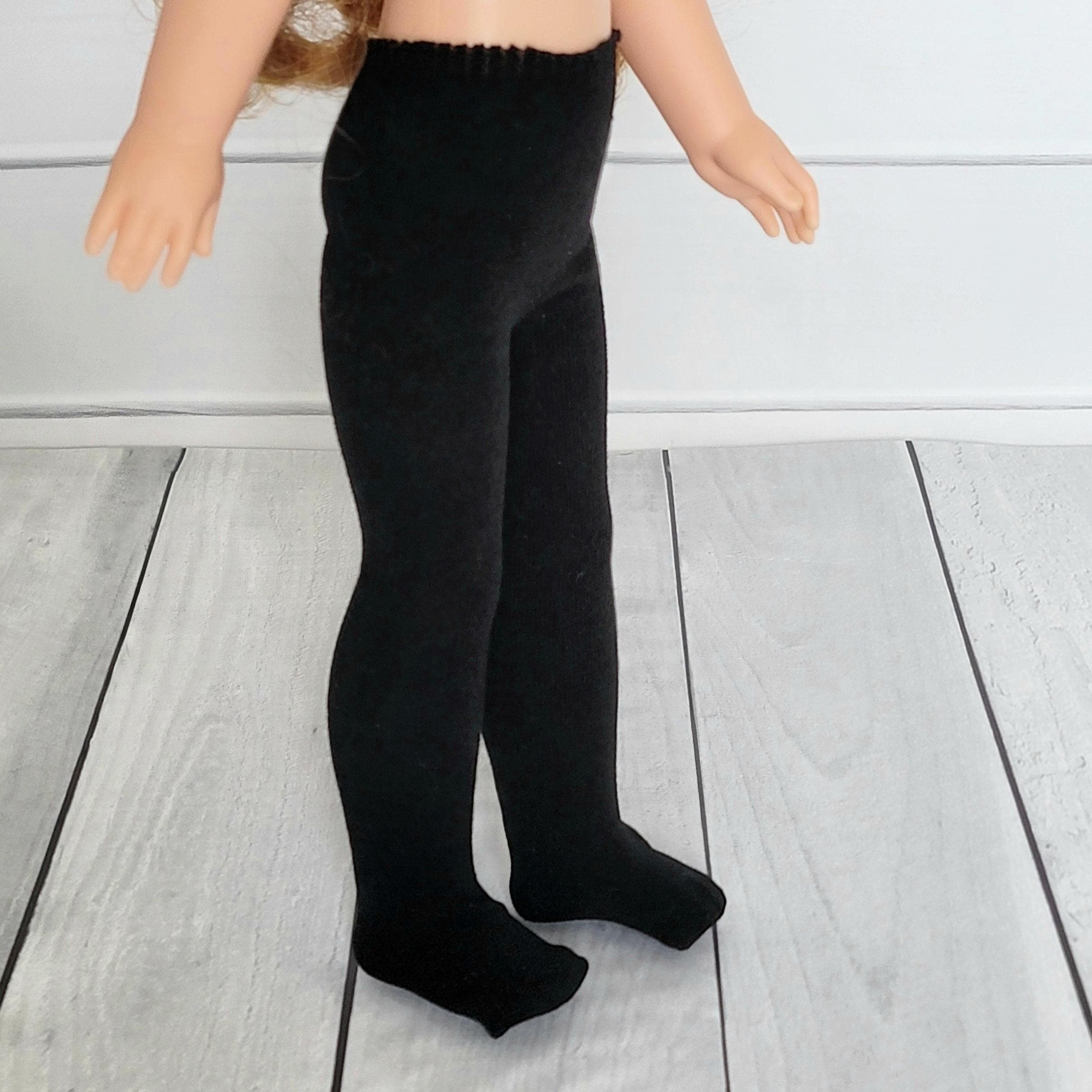 Tights, black, fit 14.5" Wellie Wishers or similar size dolls