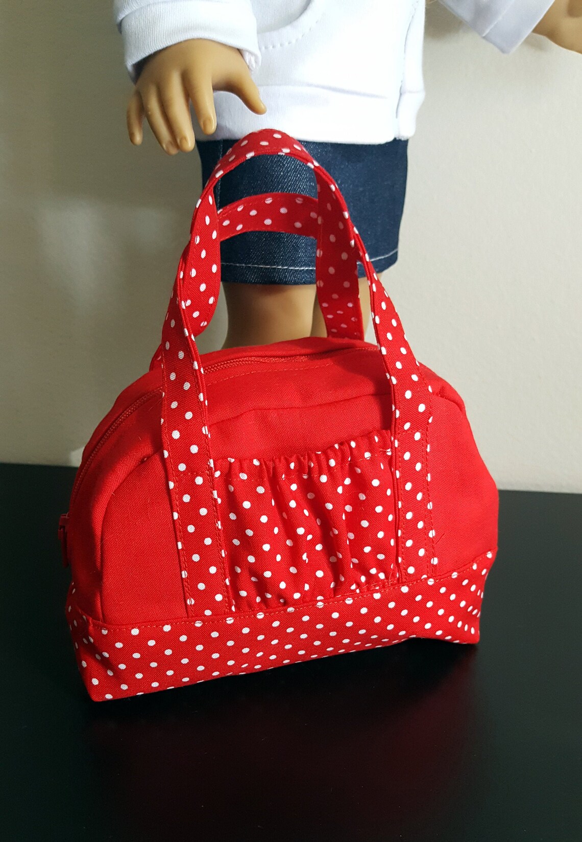 Duffle Bag Red Polka Dots for 18 dolls American Girl Etsy