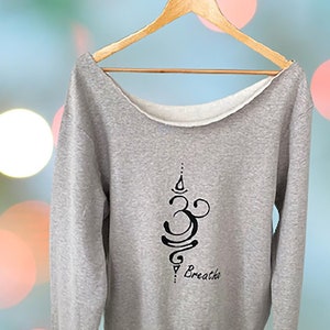 Breathe Off The Shoulder Sweatshirt, Yoga Sweatshirts, Oversized Sweatshirt, Bare shoulder Sweatshirt