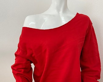 Red Off The Shoulder Sweatshirt other Colors Available
