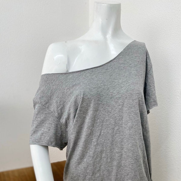 Off The Shoulder Slouchy T Shirts, Cotton Bare Shoulder Tees, available in a variety of colours