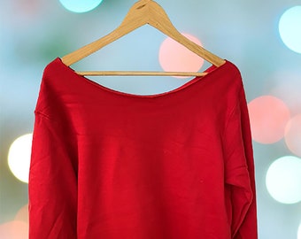 Sweat-shirt Off The Shoulder, Bare Shoulder Slouchy Sweatshirt