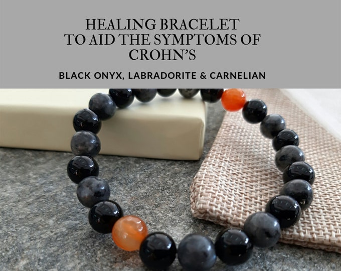 Klenzo Se Handmade Products Wrap Black Onyx And Gray Labradorite Capricorn Gemstone Bracelet For Men