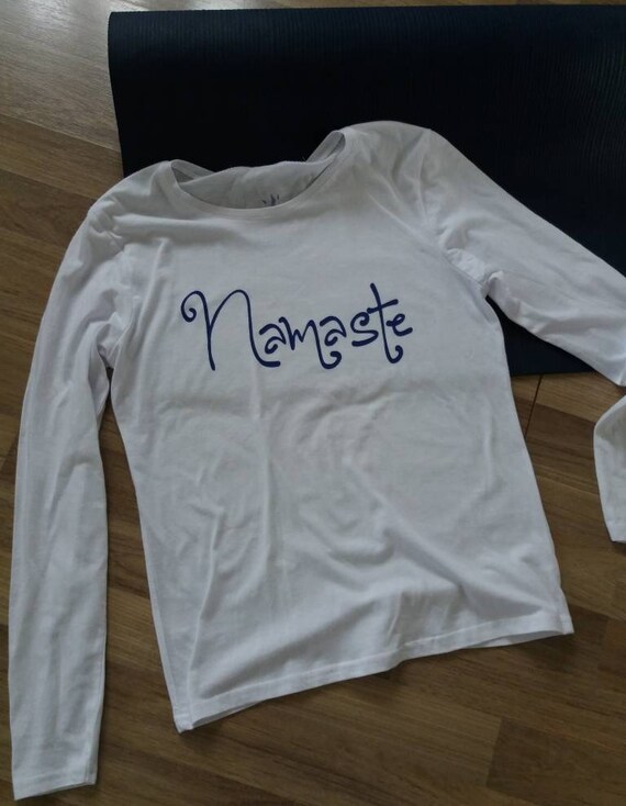 white long sleeve yoga top