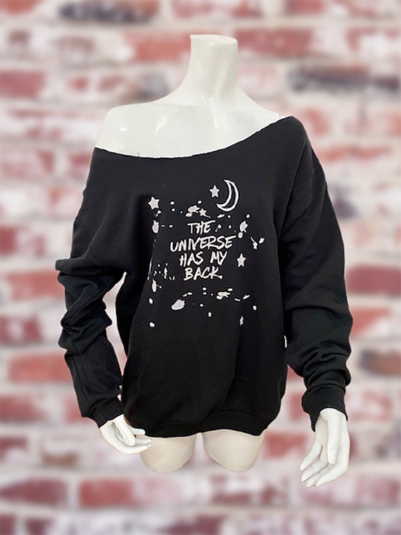 Off the Shoulder Sweatshirt, Slouchy Sweatshirt, XS to 3XL 