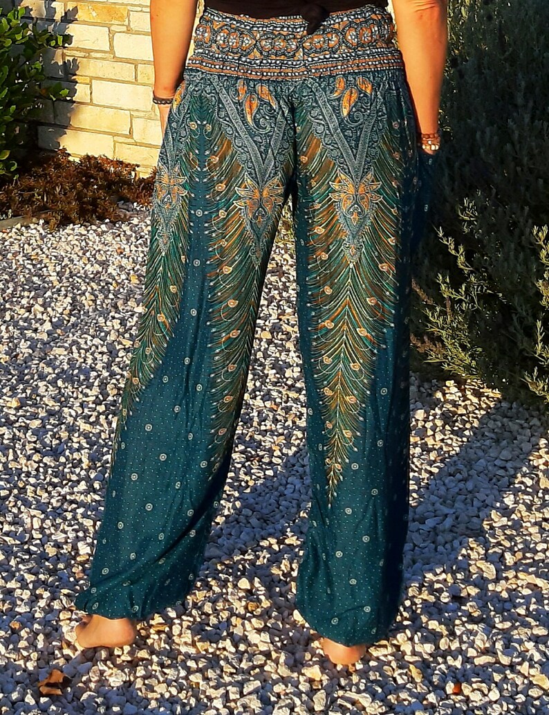 Yoga Harem Pants Green Paisley