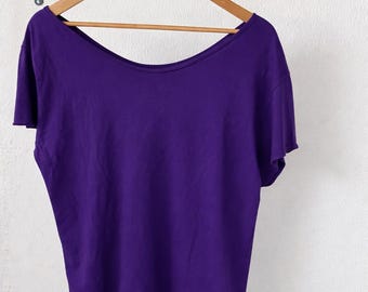 Weg von der Schulter T-Shirt, Baumwolle