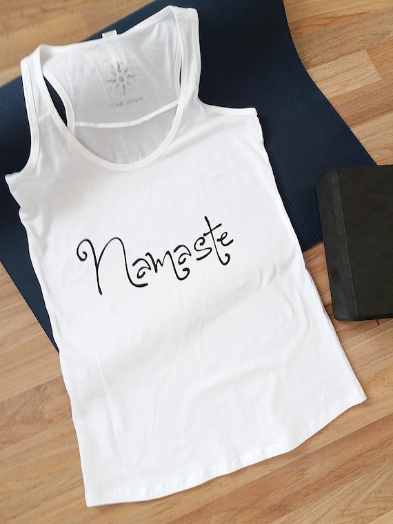 Namaste Racer Back Cotton Tank Top Yoga Shirts Yoga Tops Spiritual Clothing Kundalini Yoga Etsy Canada