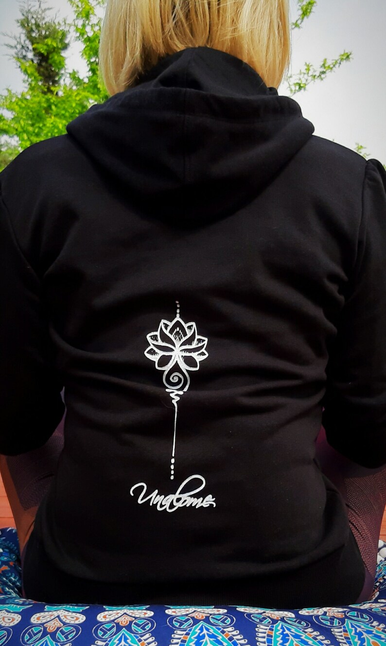 Unalome Full Zip Hoodie Yoga Hoodie Yoga Clothing Etsy UK