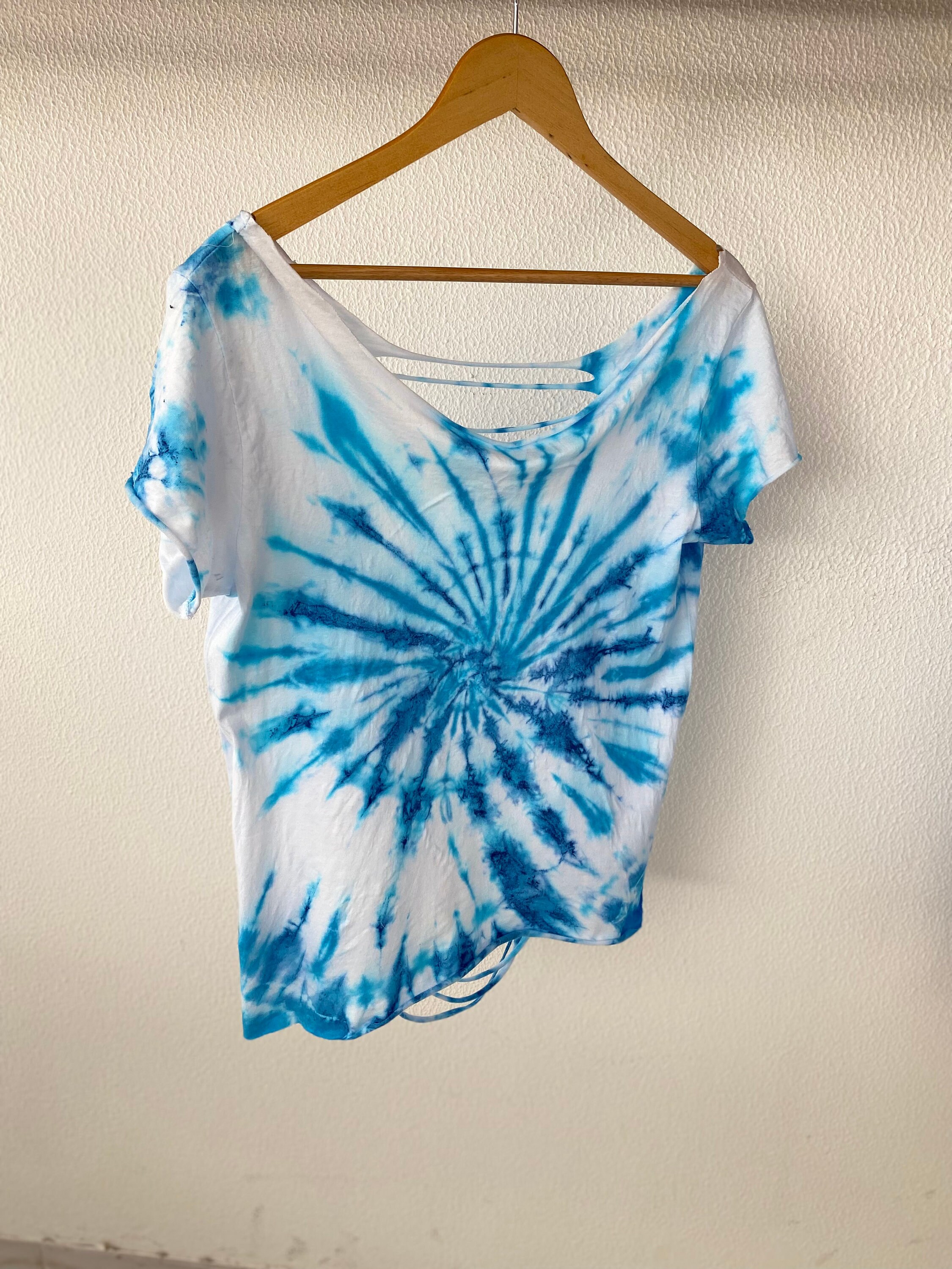143 Story - Shoulder Cut Out Tie Dye Top