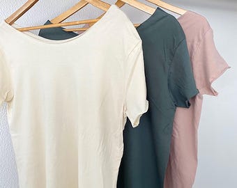 Weg von der Schulter T-Shirt, Baumwolle