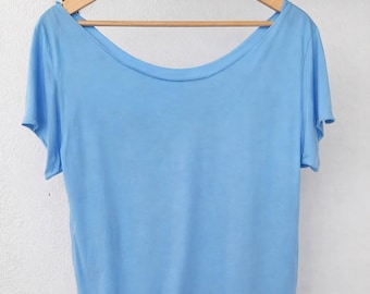 Weg von der Schulter T-Shirt, Baumwolle