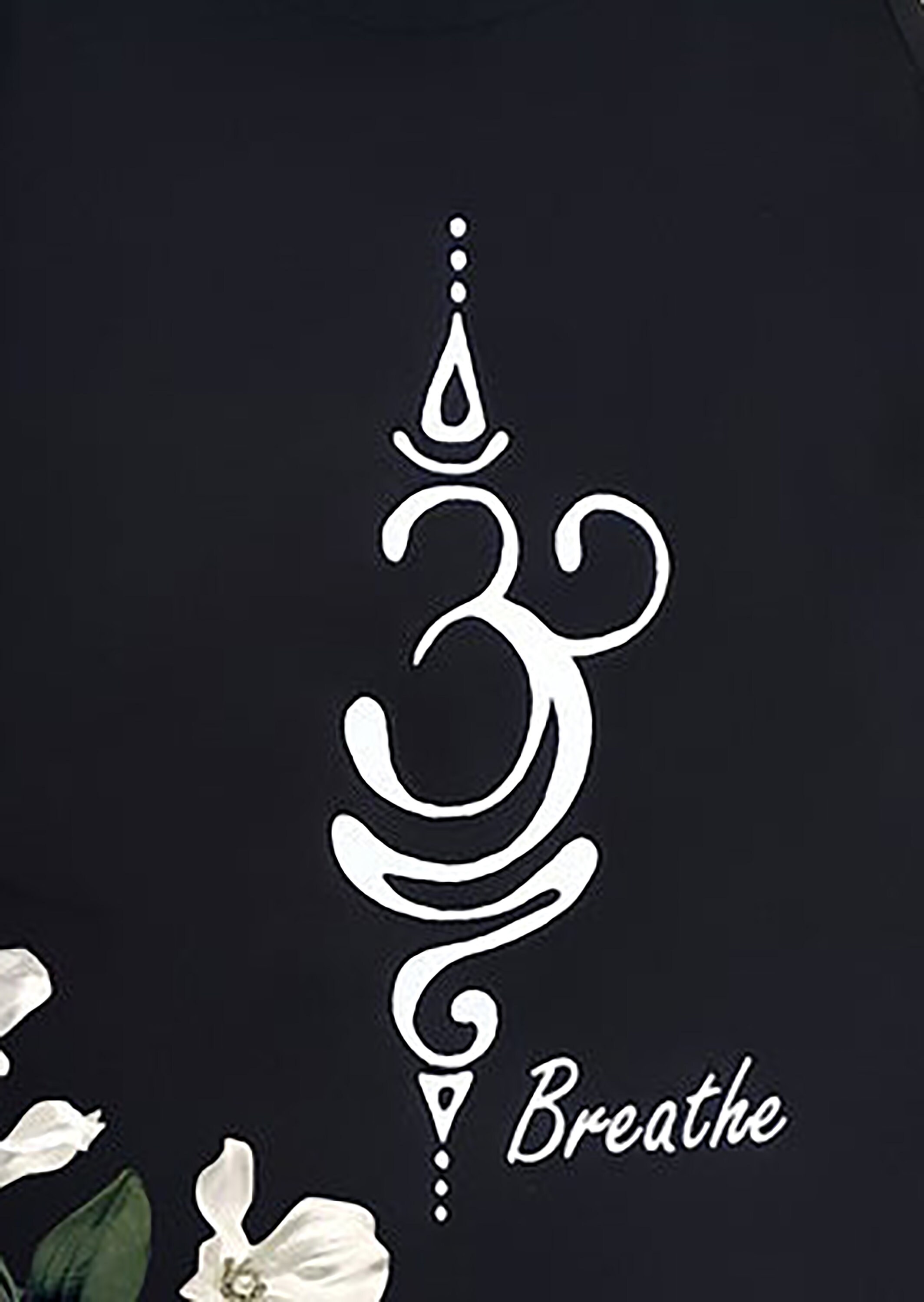 Breathe Long Sleeve Cotton Yoga Symbol Shirt Yoga Shirts Etsy