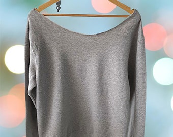Off The Shoulder Sweatshirt, Bare Shoulder Sweatshirt, Oversized Sweatshirt, Women&#39;s Sweatshirt