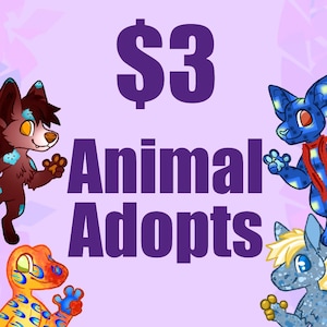 Animal adopts! Full reference, dog, wolf, cat, lynx, moose, horse, deer, frog, bunny, rabbit,