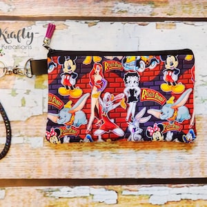 Cartoon Characters Zipper Bag, Purse, Tote, Make Up Bag, Change Purse, Fish Extender Gift, FE Gift