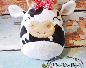 Stuffed Black & White Cow, Handmade Cow, Stuffed Cow Plush, Stuffed Cow Toy