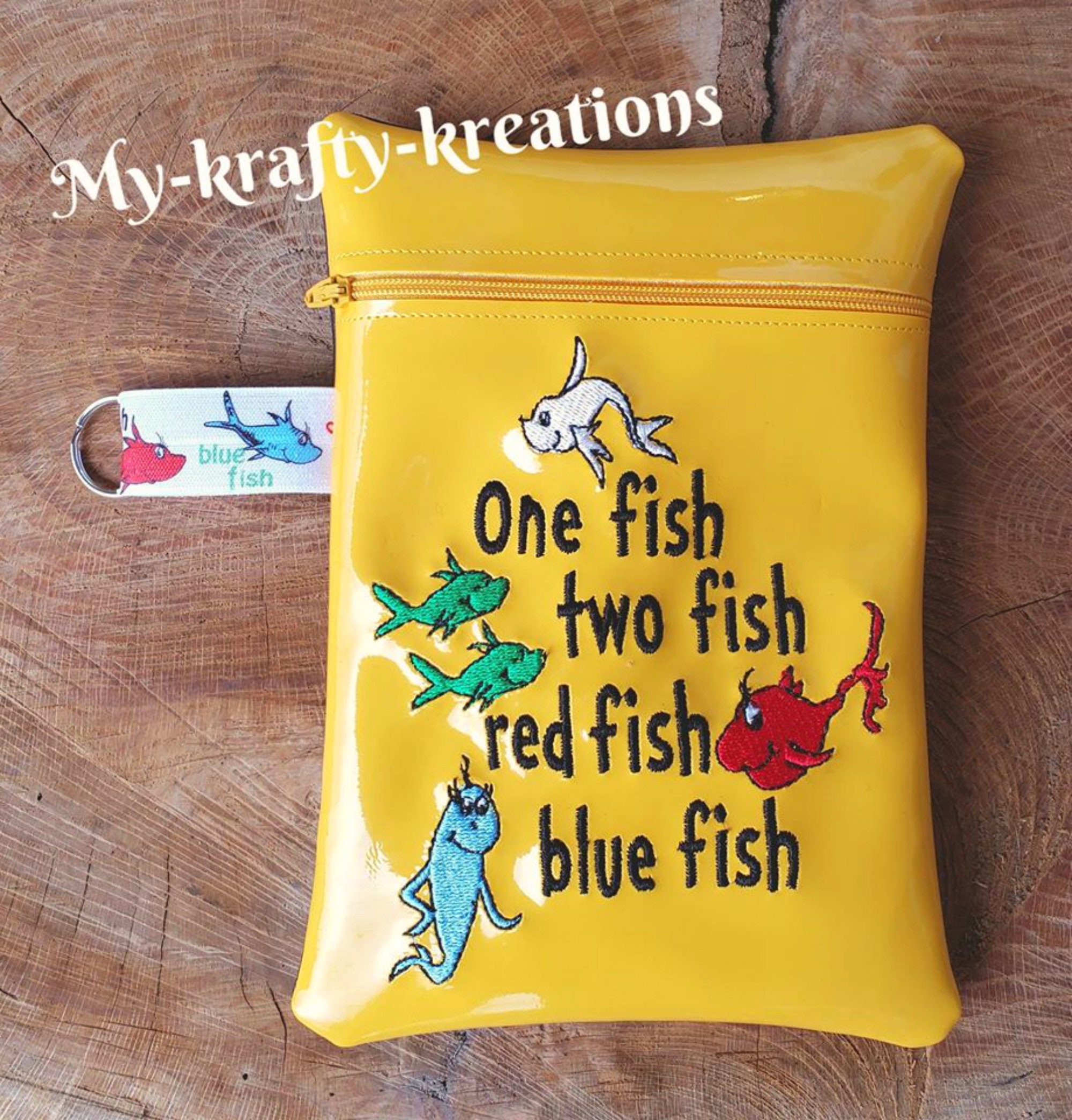 Custom Vinyl Seuss Inspired Zipper Bag One Fish Two Fish Bag | Etsy