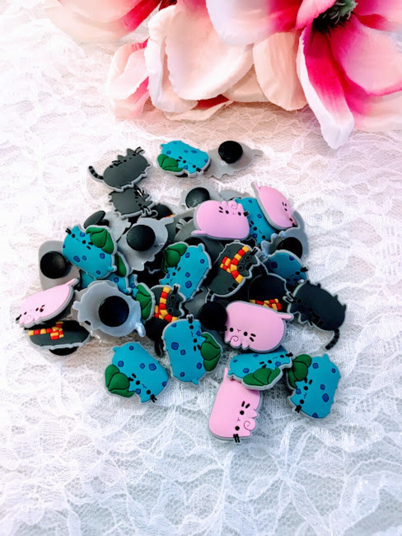 Charms Silicone Pendants 6 Pcs Cat Shoes.