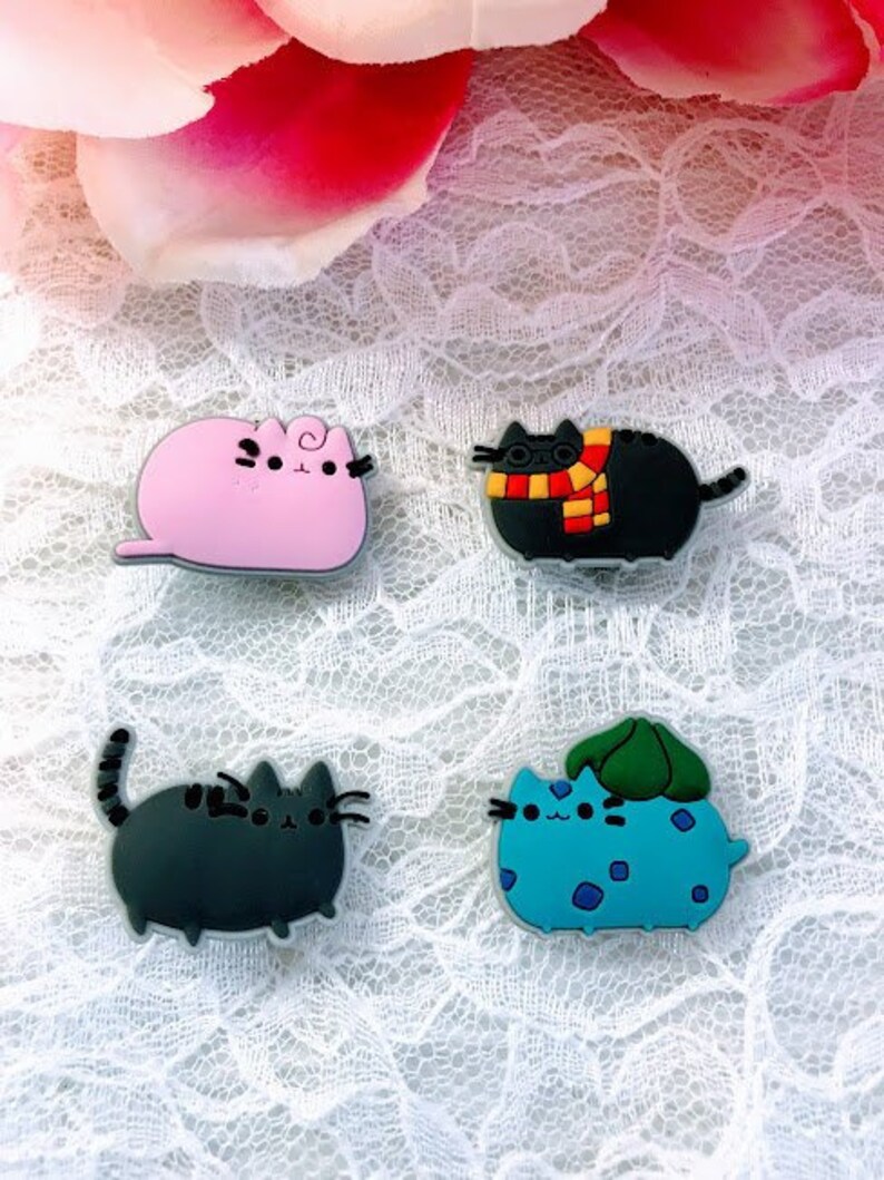 Charms Silicone Pendants 6 Pcs Cat Shoes.