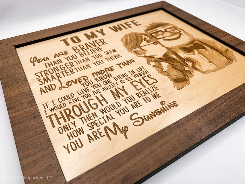 To My Wife/Husband Engraved Frame Etsy