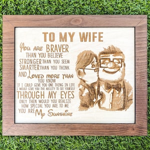 To My Wife Engraved Frame | To My Husband Engraved Frame | To My Wife Gift | To My Husband Gift | Up Quote | Gift for Wife | Gift for Husban