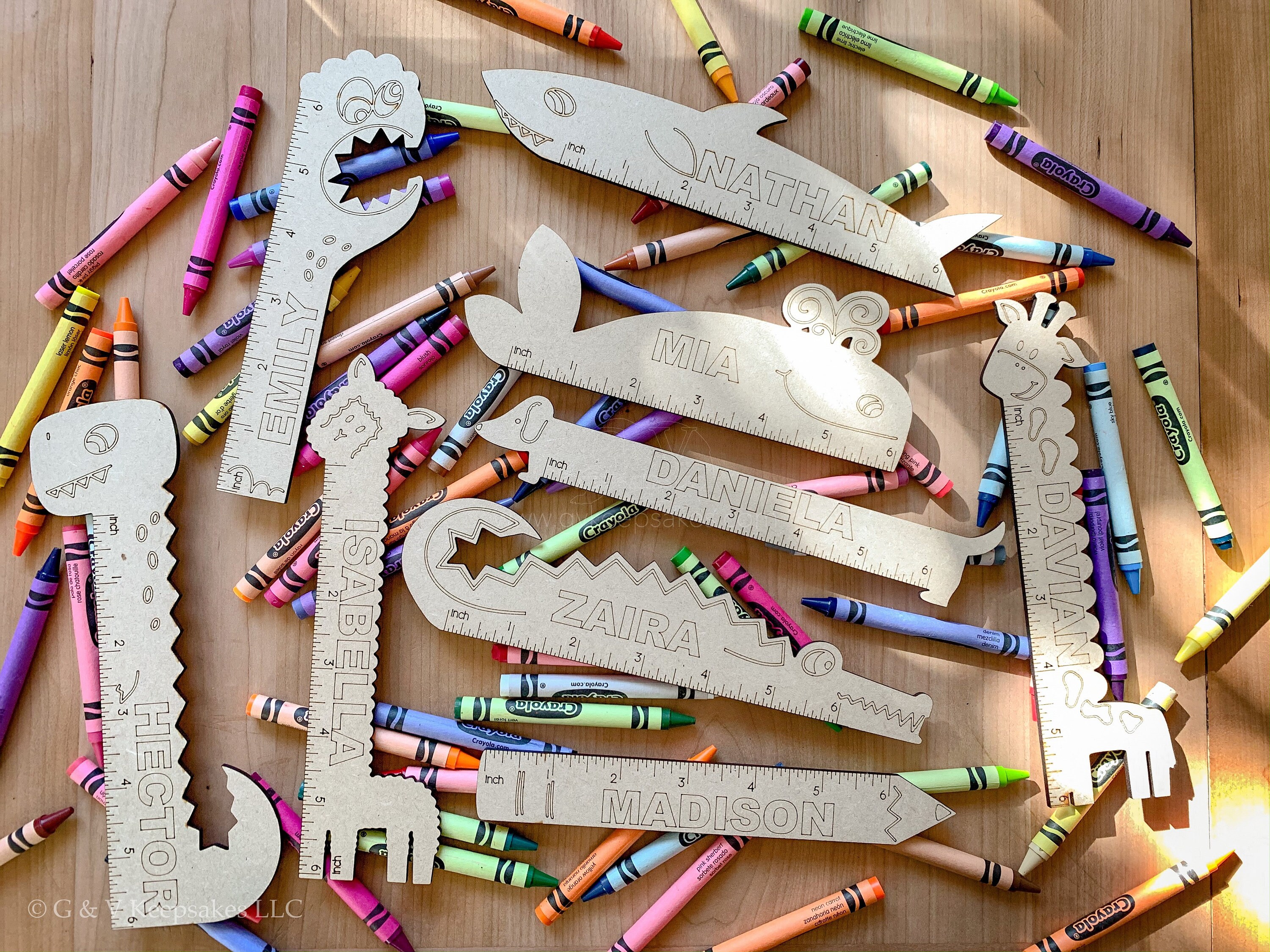 Animal 6 Inch Ruler With Name to Color in Sets - Etsy