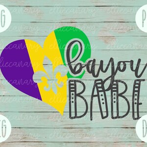 Mardi Gras SVG Bayou Babe Laissez Les Bon Temps Rouler svg png jpeg dxf // Silhouette Cricut // Uso comercial // Arquivo de corte de vinil NOLA