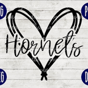 Teamgeest SVG Hornets Pride Game Sport svg png jpeg dxf / Commercieel gebruik / Vinyl Cut File Mom Dad Fall School Football Baseball Softbal