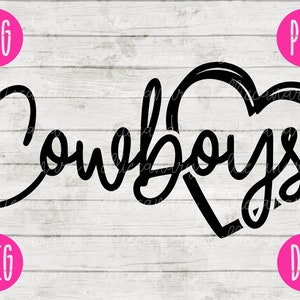 Team Spirit SVG Cowboys Heart Sport png jpeg dxf / Commercial Use / Vinyl Cut File Mom Dad Fall School Pride Football Baseball Softball