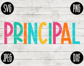 Principal Squad SVG: Back to School Rainbow Design (Digital Files)