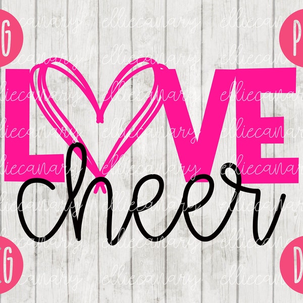 Love Cheer (svg, png, jpeg, dxf), plik do wycinania winylu (pobranie cyfrowe)