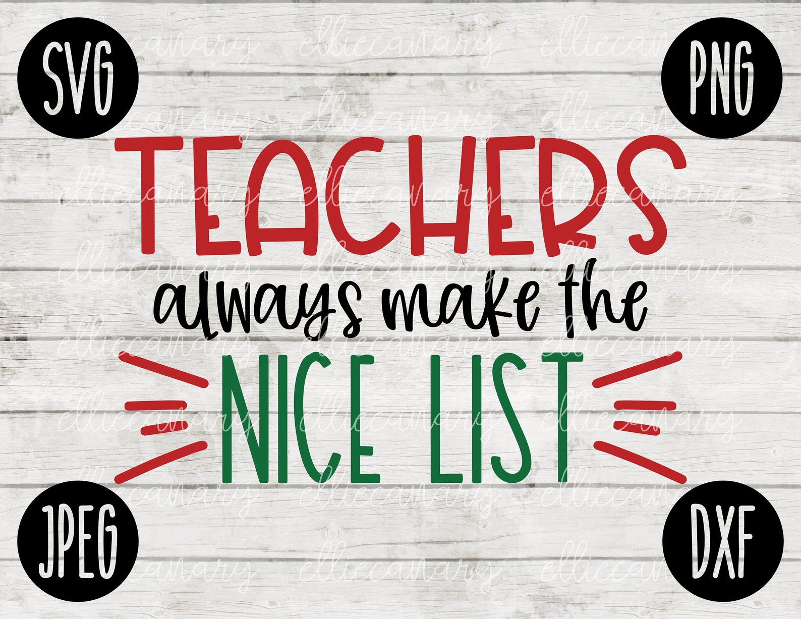 Christmas SVG Teachers Always Make the Nice List Svg Png Jpeg - Etsy