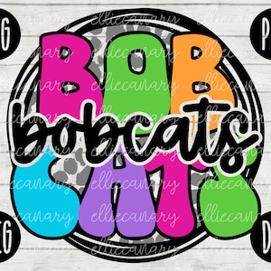 Go Bobcats Mascota SVG Escuela Espíritu Maestro Equipo svg png jpeg dxf Vinilo Corte Archivo Mamá Papá Otoño Escuela Fútbol Béisbol Retro Leopard Circle