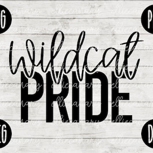 Teamgeest SVG Wildcat Pride Game Sport svg png jpeg dxf / Commercieel gebruik / Vinyl Cut File Mom Dad Fall School Football Baseball Softball