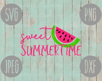 Sweet Summertime Watermelon SVG: vakantie gesneden bestand (digitale download)