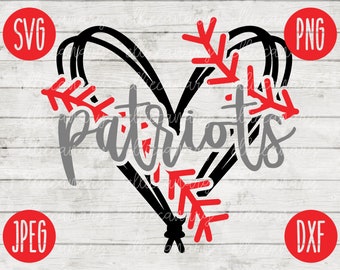May include: A black and white heart-shaped design with the word "patriots" in gray text. The heart is decorated with red arrows pointing in different directions.