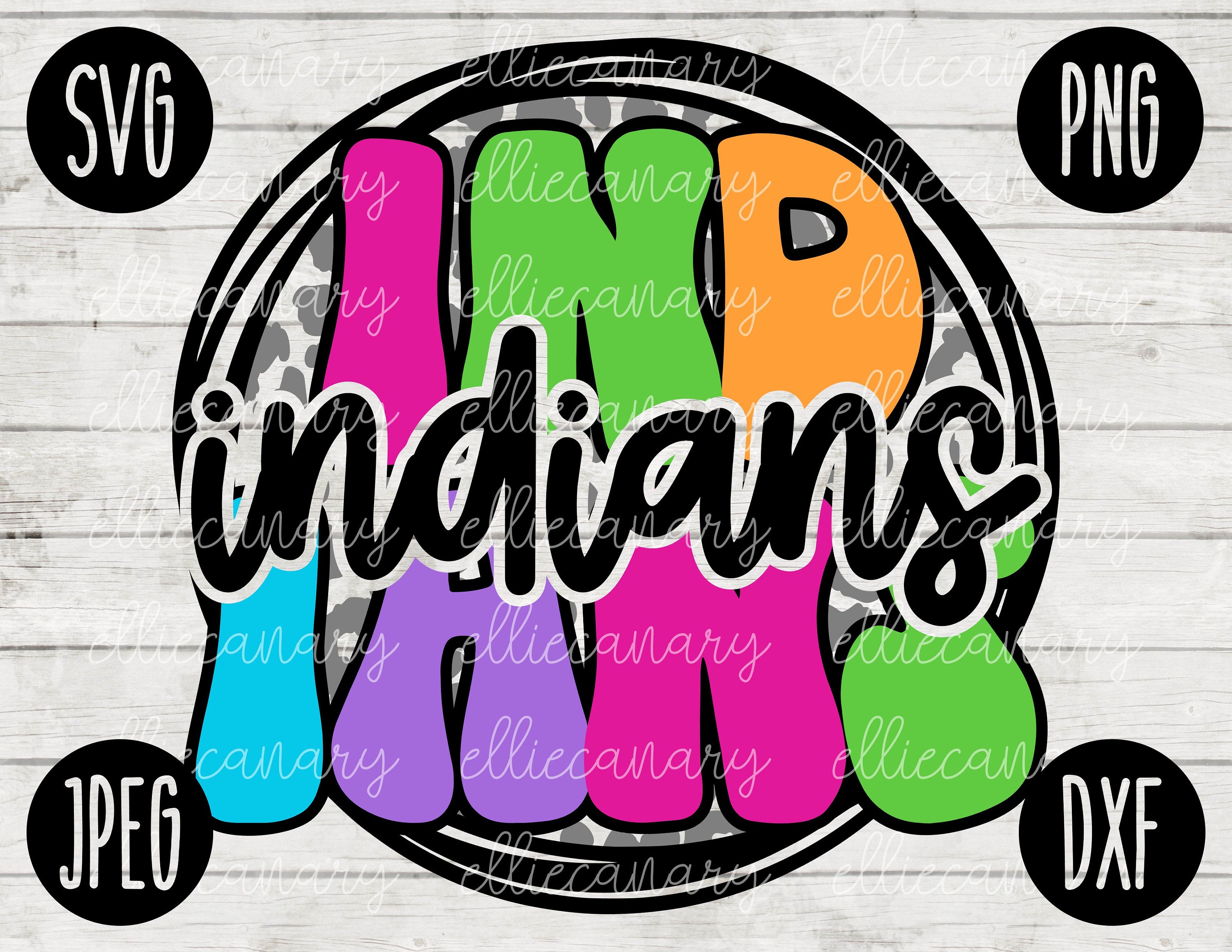 Go Indians Mascot SVG: Leopard Print School Spirit Design (digital ...