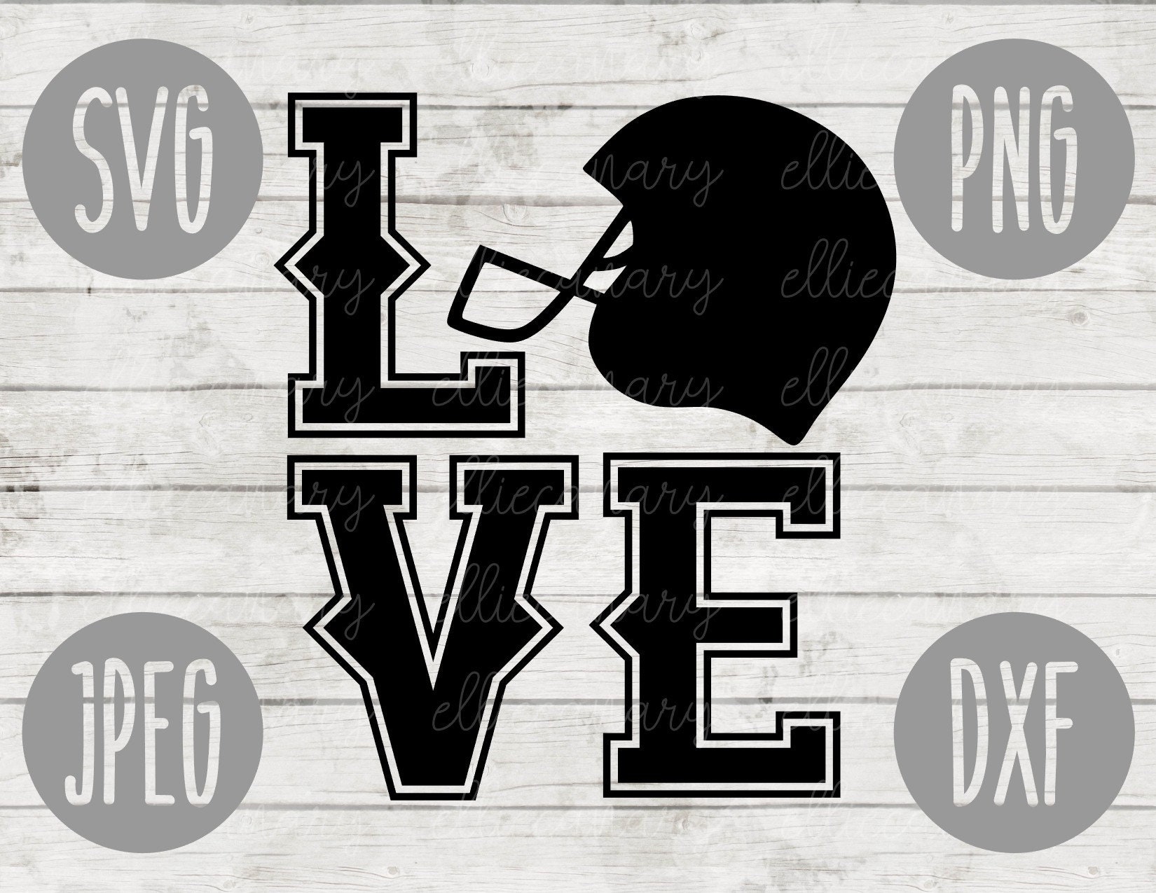 Download Football Love svg png jpeg dxf // Commercial Use / Vinyl ...