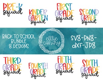 Back to School Bundle Rainbow Teacher Grade Svg Png Jpeg Dxf | Etsy