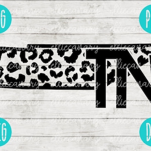 Tennessee TN SVG staat Leopard Cheetah Print svg png jpeg dxf Klein zakelijk gebruik Vinyl Cut File