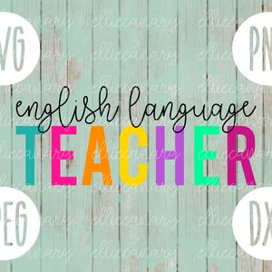 English Language Teacher SVG: Commercial Use Cutting File (Digital Download)