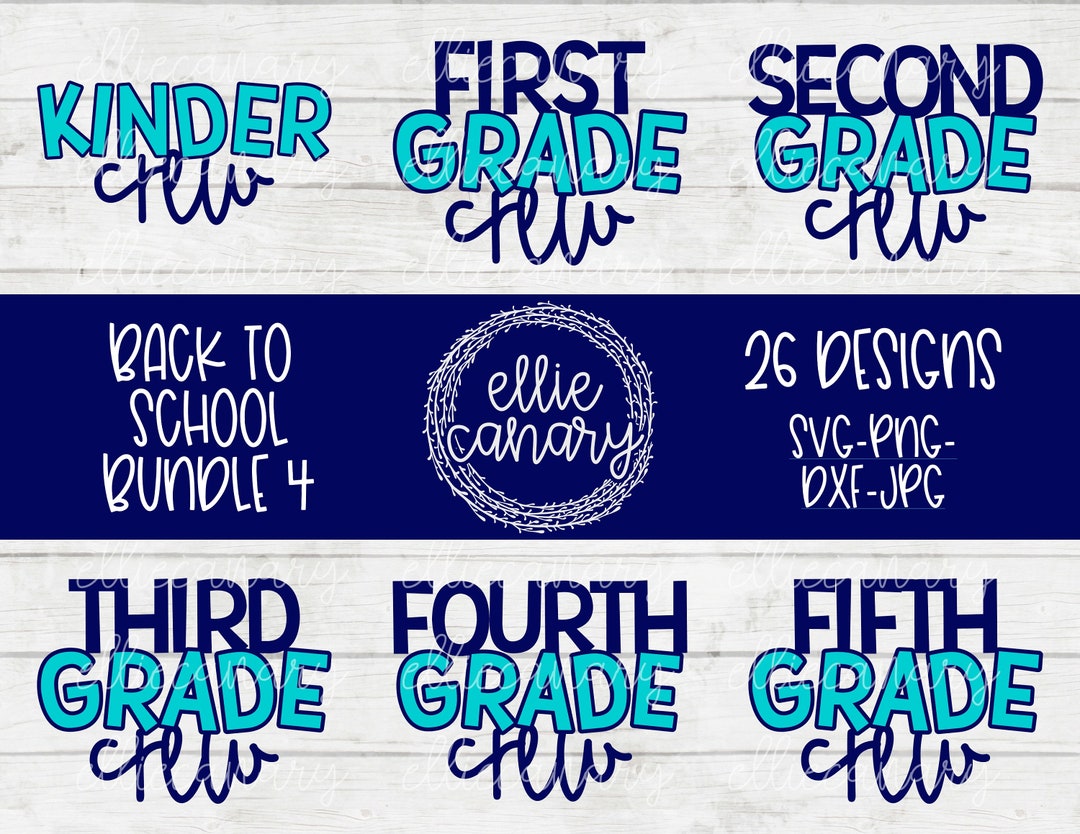 Back to School Bundle 4 // 26 Designs Svg Png Jpeg Dxf / Commercial Cut ...