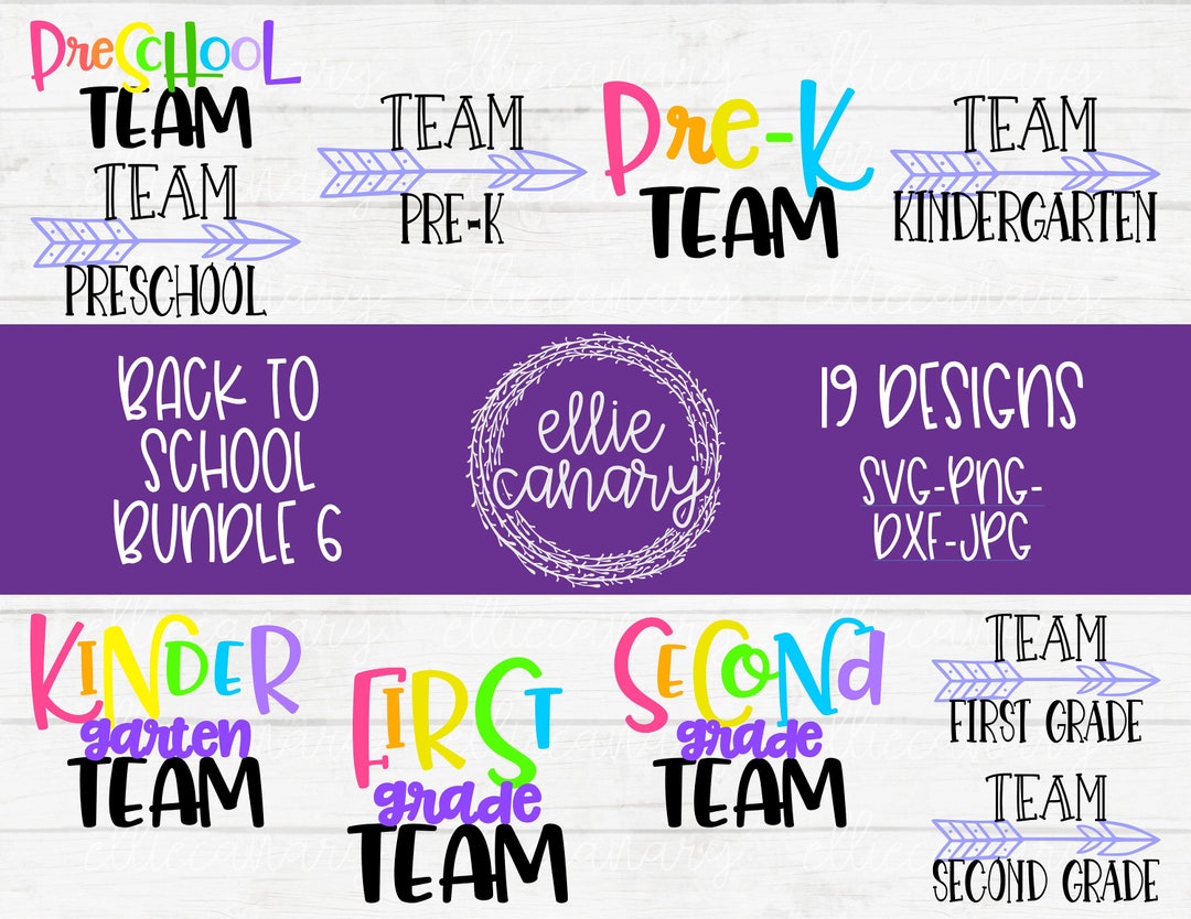 Back to School Bundle 6 // 19 Designs Svg Png Jpeg Dxf / Commercial Cut ...