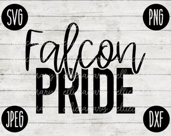 Team Spirit SVG Falcon Pride Game Sport svg png jpeg dxf / Commercial Use / Vinyl Cut File Mom Dad Fall School Football Baseball Softball