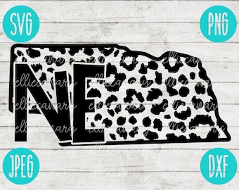 Nebraska Leopard Print State SVG: Cheetah NE (Digital Files)