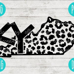 Kentucky SVG State Leopard Cheetah Print svg png jpeg dxf Small Business Use Vinyl Cut File