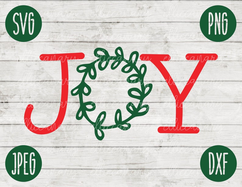 Download Christmas SVG Joy Wreath svg png jpeg dxf / Silhouette Cricut | Etsy